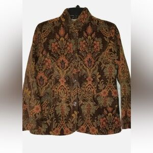 Vintage Boho Flashback Chenille Tapestry Jacket/Earthtones
Size Large